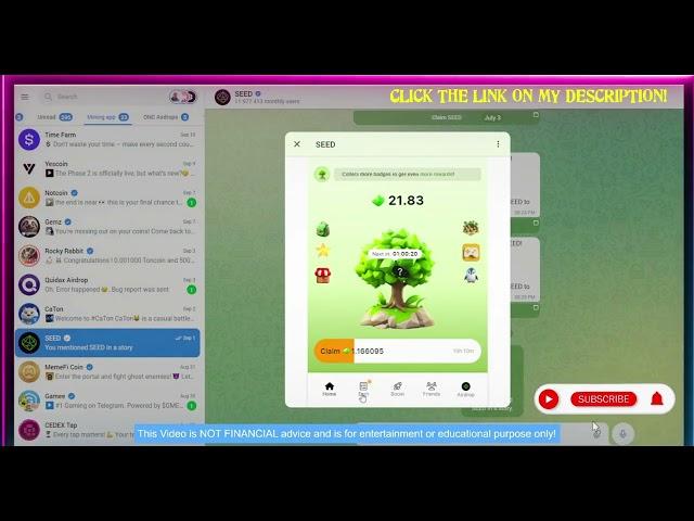 Earn Crypto Playing Seed Bot Game!  Play2Earn on Telegram Miniapp | Easy Money! #seedbot