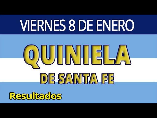 Resultados del sorteo de la Quiniela de Santa Fe del viernes 8 de Enero de 2021