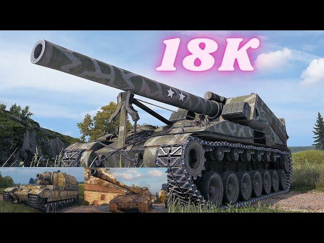 Artillery 18K Damage with Obj 261,Conqueror GC,T92 HMC   World of Tanks , WoT Replays tank game