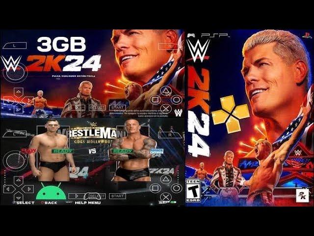 WWE 2K24 PPSSPP Game  Entrance + Commentry Smooth Gameplay #wwe2k24ppsspp