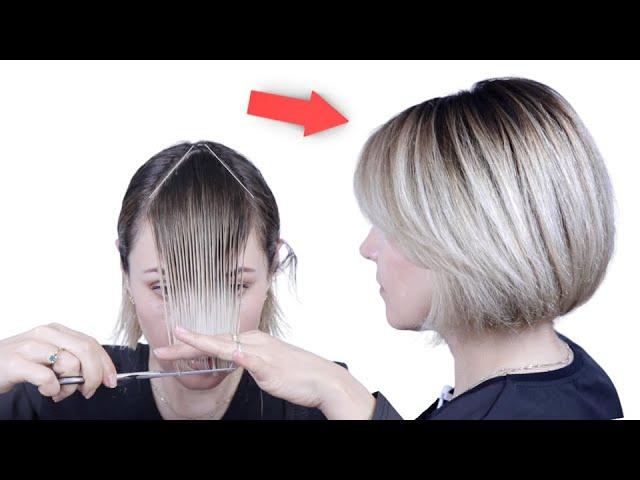 Haircut Yourself Bob Bob Cascade Step by Step at home | Haircut Bob 2023 Easy Bob