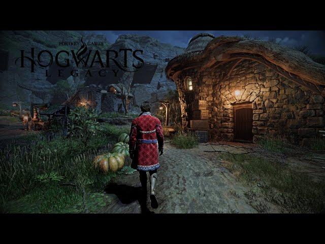 [4K] Night Walk in Hogwarts Legacy | Relaxing Tour in the South Coast