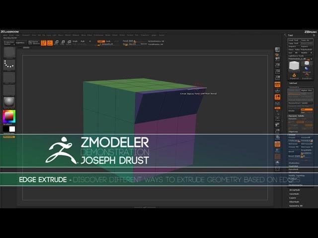 ZBrush ZModeler Edge Actions - Edge Extrude