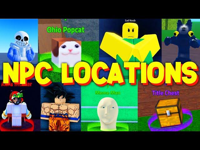 *NEW* ALL NPC LOCATIONS in MEME SEA! ROBLOX