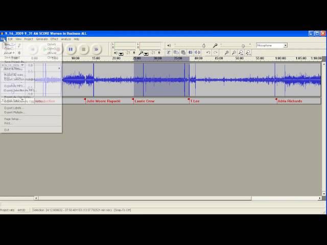 Split and Export Audio Files With Audacity