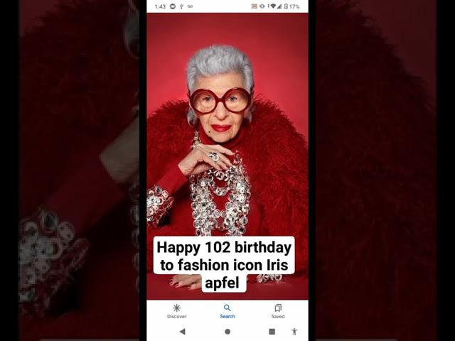 Happy 102 birthday to Iris apfel