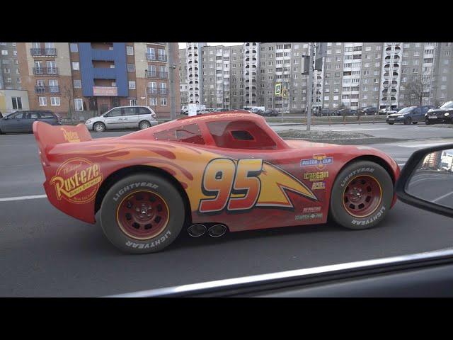 Disney Cars Lightning McQueen in Real Life on Road