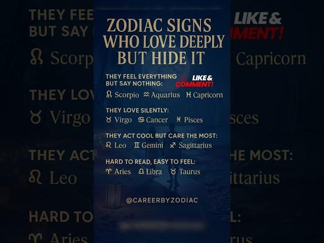 Zodiac Signs Who Love Deeply But Hide It #astrology #horoscope #usa