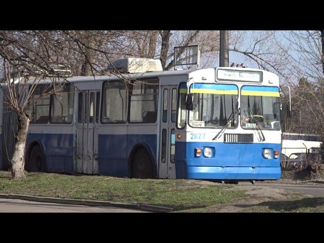 ZIU 10 trolleybus pulls into the trolleybus park. Cherkasy Ukraine KP Cherkasy Electrotrnas