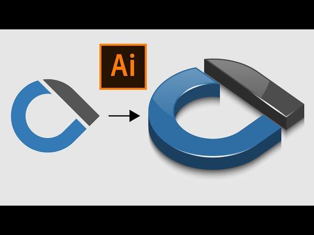 How to Create 3D Glossy Logo in Adobe Illustrator | Easy Tutorial