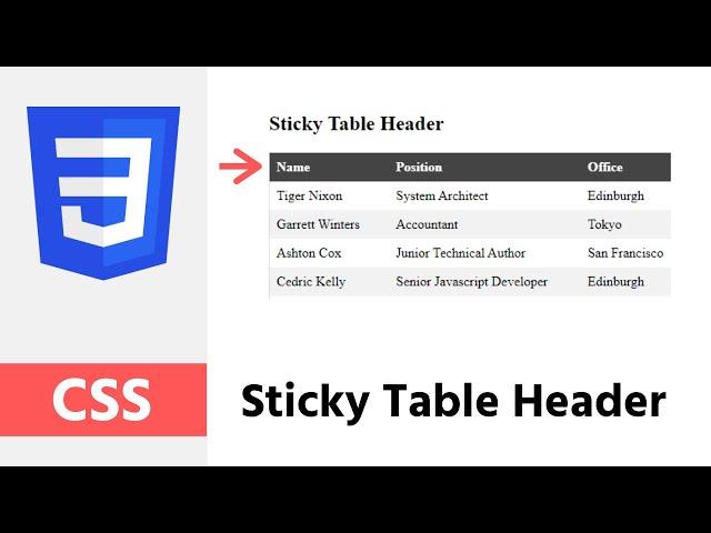 Pure CSS Sticky Table Header - CSS Tricks