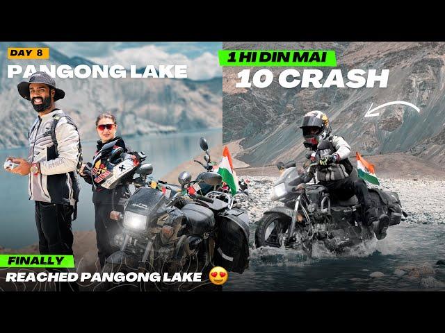 1 din mai 10 CRASH  Tagdi Water Crossing  Splendor pahuchi PANGONG Lake  Record bana diya Ep. 08