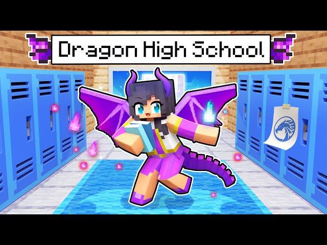 My FIRST Day at DRAGON High School in Minecraft!