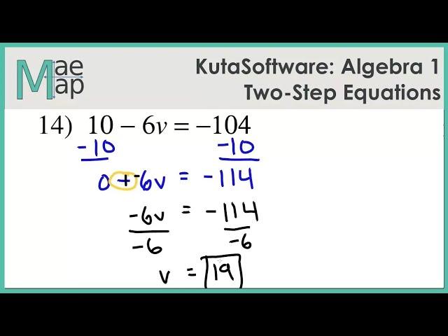 KutaSoftware: Algebra 1- Two Step Equations