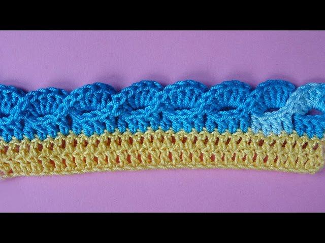 Кайма крючком   Crochet border   Вязание каймы   355 урок