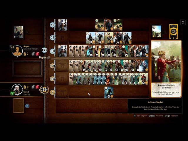 The Witcher 3: Gwent - High Score (Scoia'tael) / 376 points match - 358 points round