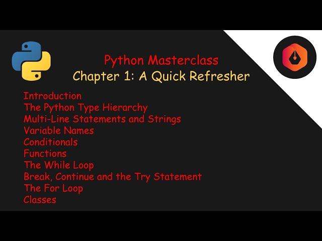 Chapter 1 - A Quick Refresher || Python 3 Masterclass