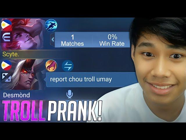 GREATEST PRANK IN MLBB EVER! TOP GLOBAL CHOU NOOB PRANK!