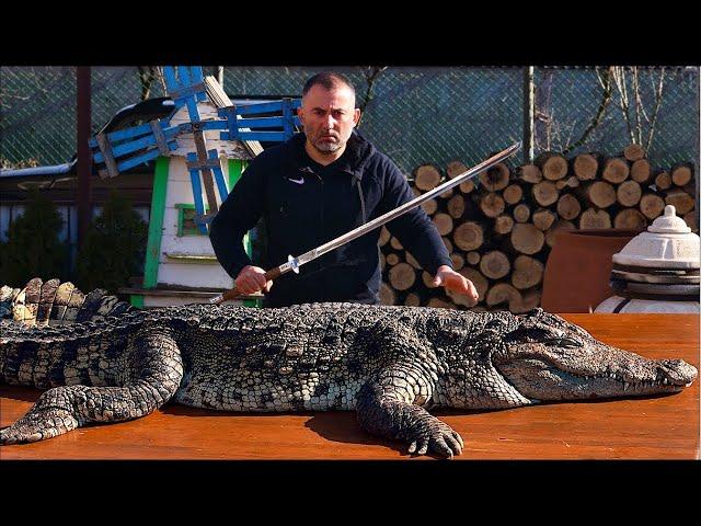 CROCODILE on the GRILL. Shish kebab from Crocodile | GEORGY KAVKAZ