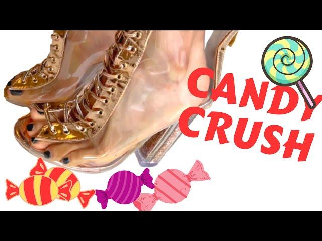 [ASMR] Giantess Mommy Candy Crushing With Candy-like Heel Boots | 巨人媽咪穿透明高跟靴踩糖果