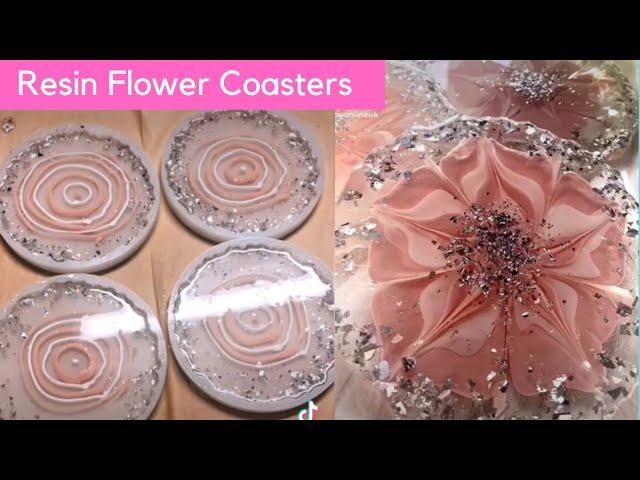 Resin Flower Coasters Process Video  #flowercoasters #resinart