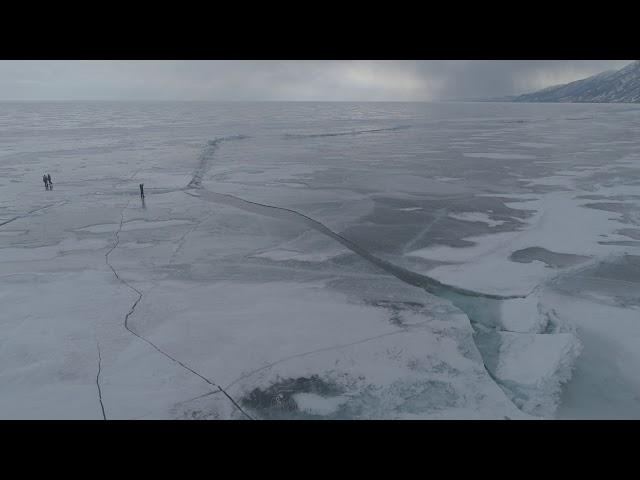 Lake Baikal - Drone footage - ice crack