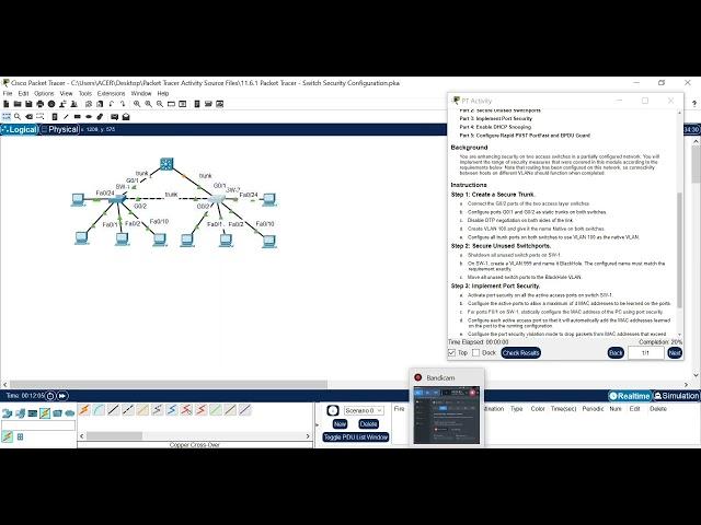 11 6 1 Packet Tracer   Switch Security Configuration