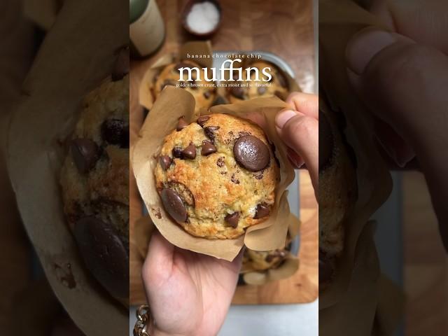 Banana chocolate chip muffins ( detailed recipe in description )