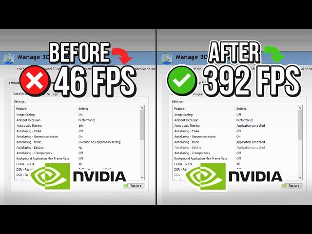  NVIDIA CONTROL PANEL: BEST SETTINGS TO BOOST FPS FOR GAMING  | Optimize NVIDIA ️