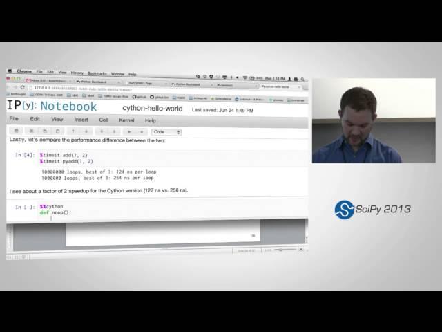 Cython: Speed up Python and NumPy, Pythonize C, C++, and Fortran, SciPy2013 Tutorial, Part 1 of 4