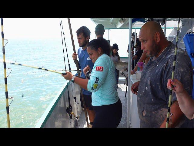 Catching Giants Fishing on WILD $35 Galveston Party Boat