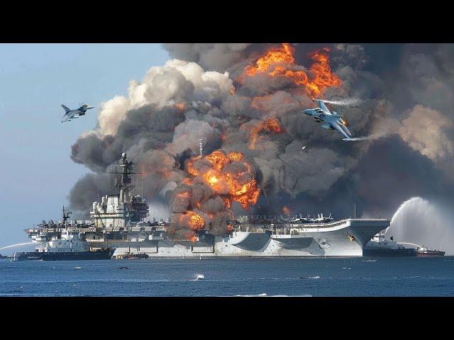 1 minute ago! 53,000-ton Russian aircraft carrier blown up by Ukrainian F-16