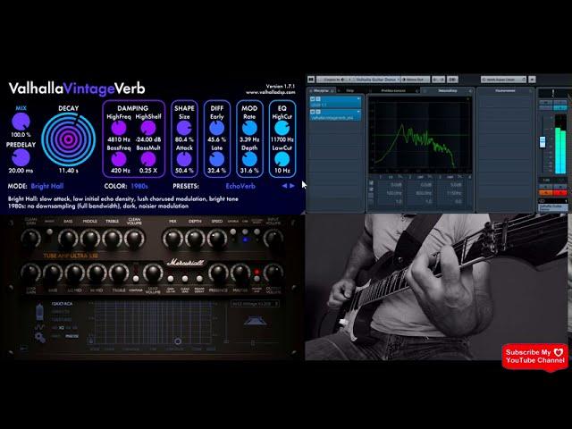 Valhalla Vintage Verb DSP Guitar Sound Demo Full Preset Review / Tube Amp Ultra 530 Mercuriall Clean