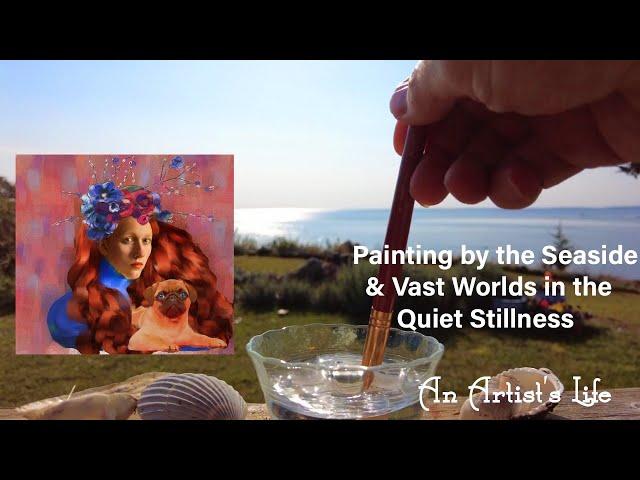 Painting by the seaside | Creating Art layers for an NFT art piece | The joy of quiet stillness