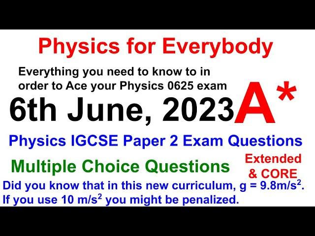 2023 IGCSE Physics 0625 Specimen Paper 2