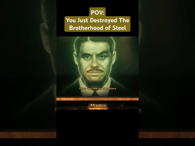 Mr. House's Reaction When You Already Destroyed The Brotherhood #fallout