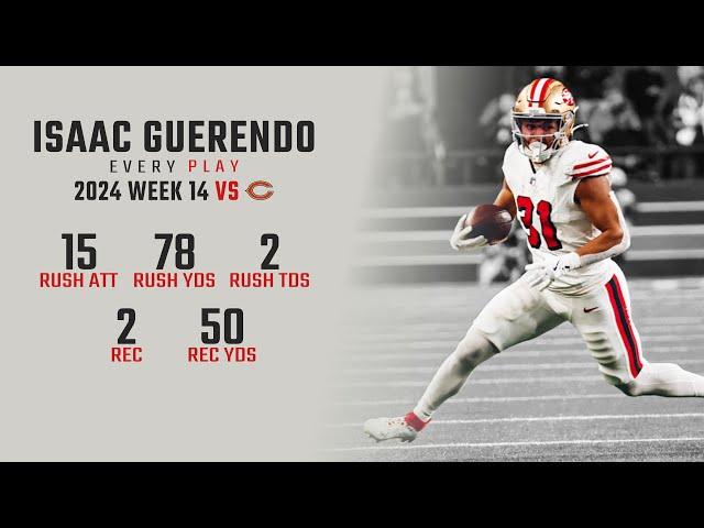 Isaac Guerendo Week 14 Replay: Every Run, Target, and Catch vs Chicago Bears