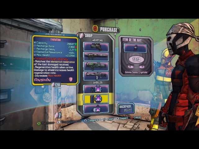 Borderlands 2 - Seraph Crystal Shop/Weapons