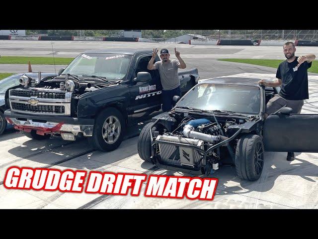 James VS. George Drift Competition!!!! The Freedom Factory Took a BEATING! (complete chaos)