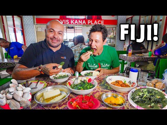 First Time in Fiji  FIJIAN STREET FOOD - Taro Leaves, Fish Kokoda + Market Tour!