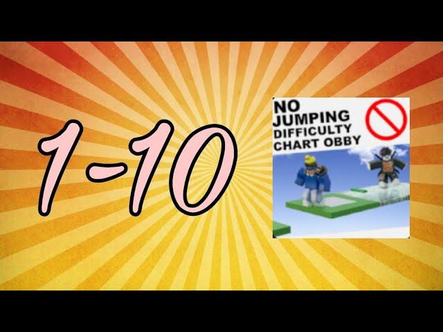 Как пройти 1-10 уровни в No Jumping Difficulty Chart Obby