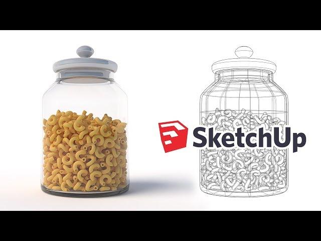 Modeling a glass jar of pasta with MS Physics – Sketchup Tutorial