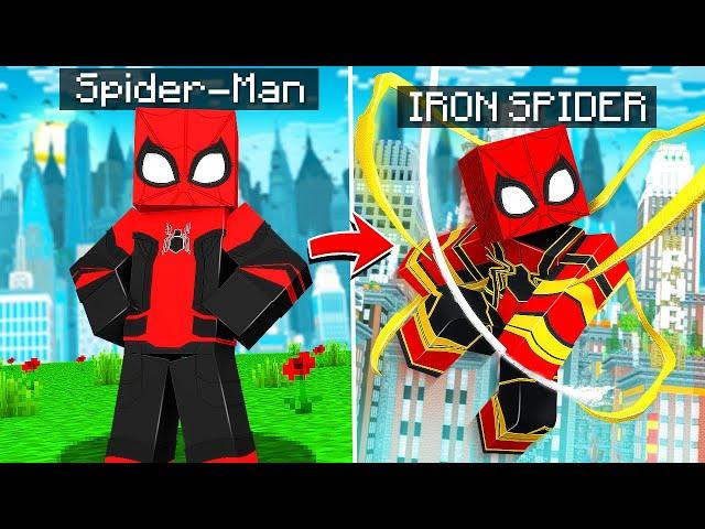 Upgrading SPIDER MAN To Most Powerful IRON SPIDERMAN In Minecraft