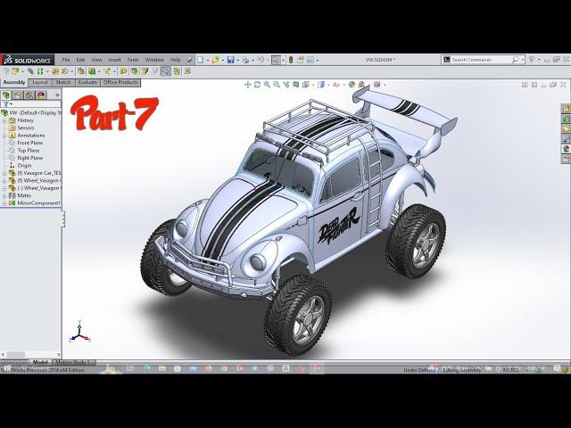 SolidWork_Volkswagen Beetle Car  Modeling | Advance Surface Modeling in SolidWorks _ Part-7