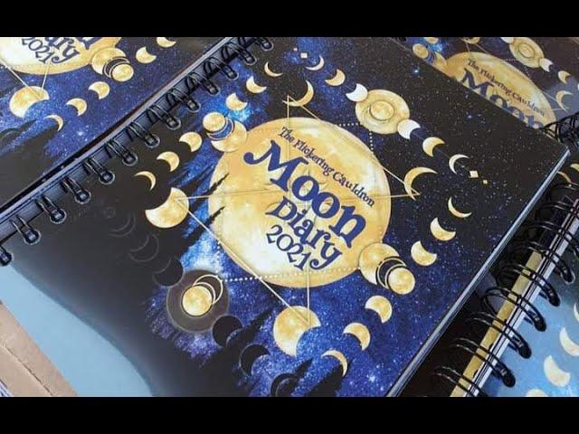 The Flickering Cauldron Moon Diary 2021 full flip through witchy/moon diary