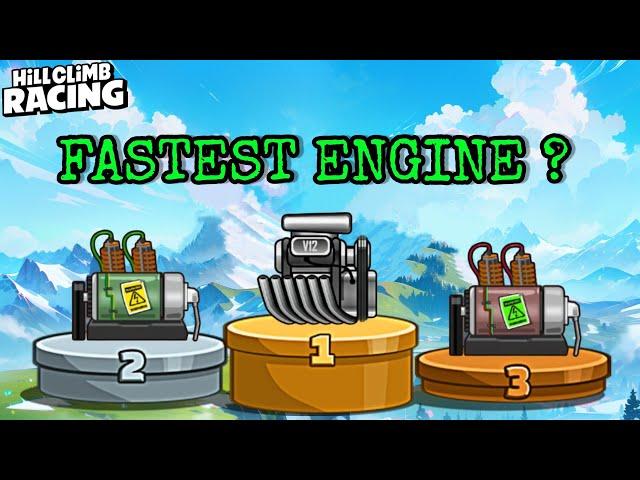 Which ENGINE is FASTER ? Hill Climb Racing || MAXED GARAGE VEHICLES