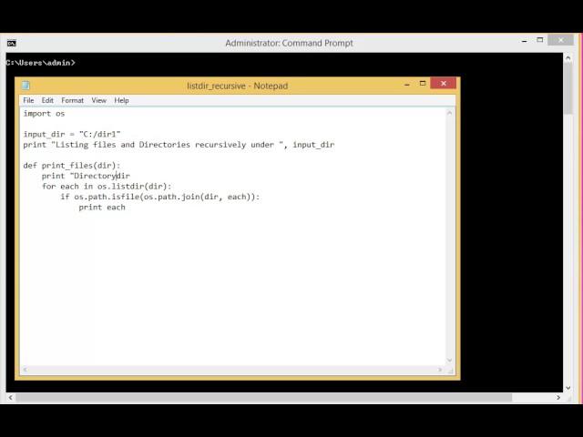 Program to iterate or list files and directories recursively - Method1