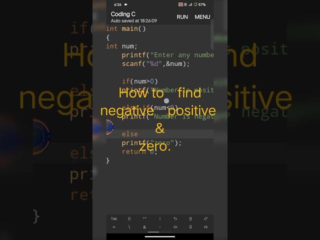 #How to find nagetive positive & zero #mobile #coding #program #python #code #html #php 2024.