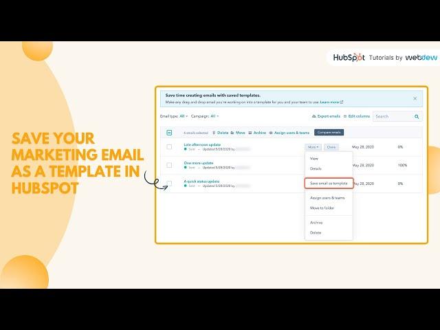 How to save your marketing email as a template in HubSpot