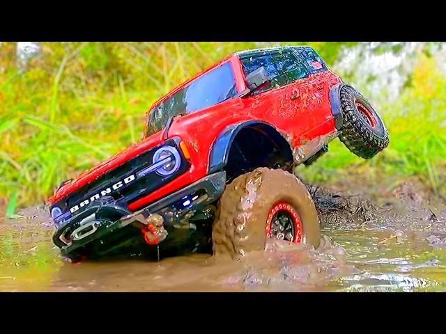 RC Cars Get Stuck in Super Deep Mud! Three Cars Save One!